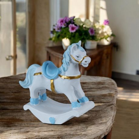 STATUINA CAVALLO A DONDOLO NASCITA BIMBO ECONOMICHE