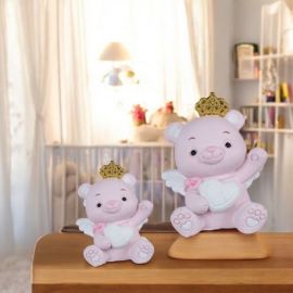 ORSETTO PRINCIPESSA CON CUORE TRA LE MANI, CONFETTATA NASCITA