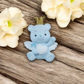 MAGNETE ORSETTO CORONA CUORE NASCITA MASCHIETTO