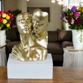 BUSTO GOLD COPPIA ABBRACCIATA LUI E LUI MATRIMONIO ANNIVERSARIO LGBT