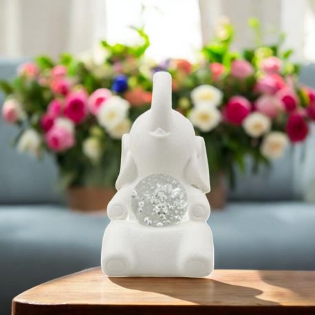 ELEFANTINO SEDUTO CON SFERA LED BOMBONIERE EVENTO PARTICOLARI