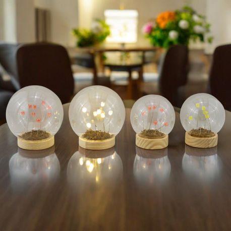 SFERA VETRO LED FIORELLINI LUMINOSI - MATRIMONIO, COMUNIONE, CRESIMA