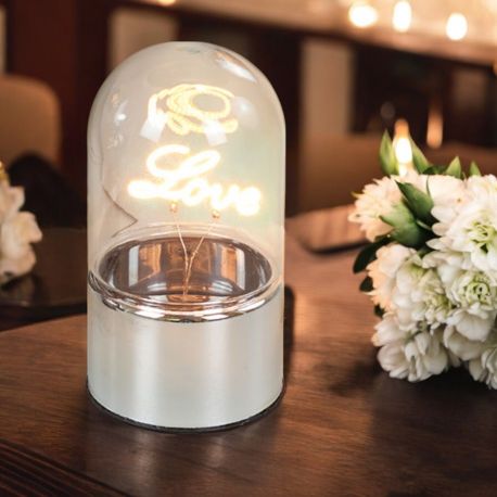 LAMPADA CILINDRICA LOVE LUMINOSA PER MATRIMONIO E ANNIVERSARIO