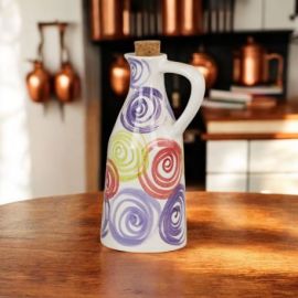 OLIERA SLIM CON TAPPO IN SUGHERO E DISEGNI CIRCOLARI ASTRATTI