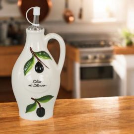 OLIERA "OLIO D'OLIVA" CON RAMOSCELLI DI ULIVO IDEA ORIGINALE PER MATRIMONIO E ANNIVERSARIO