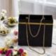 VASO PORTAPIANTE A FORMA DI BORSETTA ECOPELLE NERA CON CATENELLA ORO