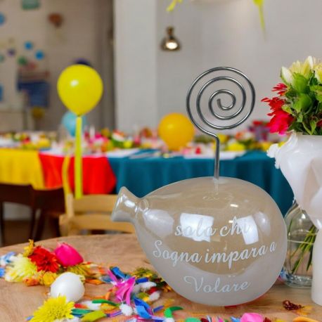 MEMOCLIP PALLONCINO TORTORA "SOLO CHI SOGNA IMPARA A VOLARE" - PARTCOLARI E ORIGINALI