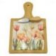 TAGLIERE DECORATO CON MATTONELLA TULIPANO E COLTELLINO IN OMAGGIO