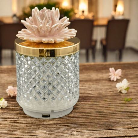 LAMPADA LED EFFETTO DIAMANTE CON CORALLO COLOR CIPRIA