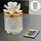 LAMPADA LED EFFETTO DIAMANTE CON FIORE BIANCO CAPODIMONTE