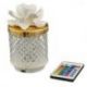 LAMPADA LED EFFETTO DIAMANTE CON FIORE BIANCO CAPODIMONTE
