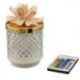 LAMPADA LED EFFETTO DIAMANTE COPERCHIO CON FIORE CAPODIMONTE ROSA