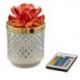 LAMPADA LED EFFETTO DIAMANTE CON COPERCHIO CON FIORE ROSSO CAPODIMONTE