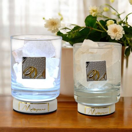 LAMPADA LED SALE HIMALAYA BIANCO E FEDI ORO