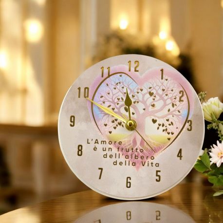 Visualizza ingrandito Precedente OROLOGIO TONDO CON CUORE E ALBERO DELLA VITA BOMBONIERE MATRIMONIO ROMANTICHE OROLOGIO TONDO C