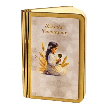 LAMPADA LIBRO COMUNIONE BIMBA PREGHIERA E CALICE