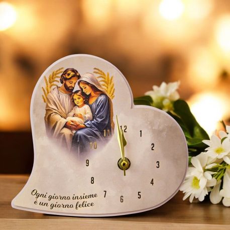 OROLOGIO CUORE SACRA FAMIGLIA CRESIMA BATTESIMO