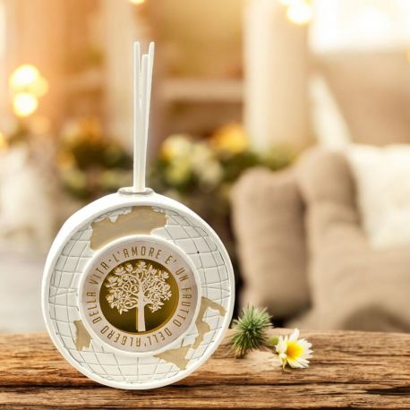 PROFUMATORE AMBIENTE CON LUCE LED MONDO, MAPPAMONDO CON ALBERO DELLA VITA