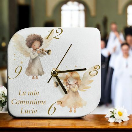 OROLOGIO IN ECOPELLE CON ANGIOLETTI E INCISIONE PERSONALIZZATA