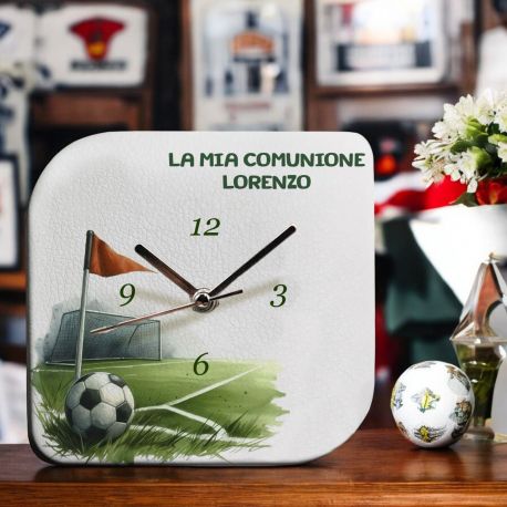 OROLOGIO IN ECOPELLE CON DESIGN CALCIO E PALLONE PERSONALIZZATO PER EVENTI UNICI