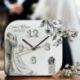 OROLOGIO ECOPELLE SPOSI ROMANTICI E DECORAZIONE FLOREALE