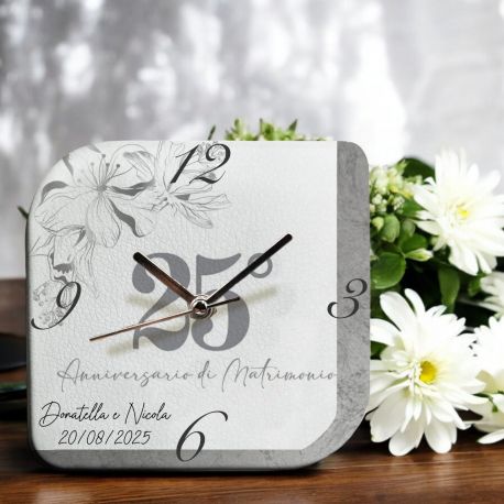 OROLOGIO ECOPELLE 25° ANNIVERSARIO ANNIVERSARIO NOZZE ARGENTO