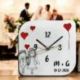 OROLOGIO IN ECOPELLE CON SPOSI E PALLONCINI A CUORE PERSONALIZZABILE PER MATRIMONIO