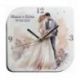 OROLOGIO IN ECOPELLE CON SPOSI ABBRACCIATI PERSONALIZZABILE PER MATRIMONIO E ANNIVERSARIO