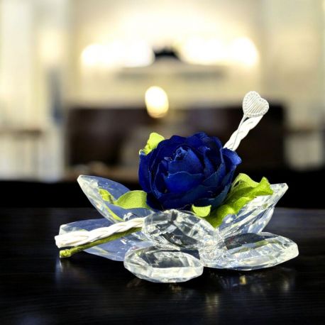 ROSA IN CRISTALLO CON 9 PETALI ELEGANTE IDEA PER MATRIMONIO E COMPLEANNO"