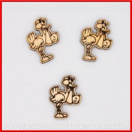 CIONDOLO CICOGNA IN LEGNO PER BOMBONIERE FAI DA TE NASCITA BIMBO E BIMBA