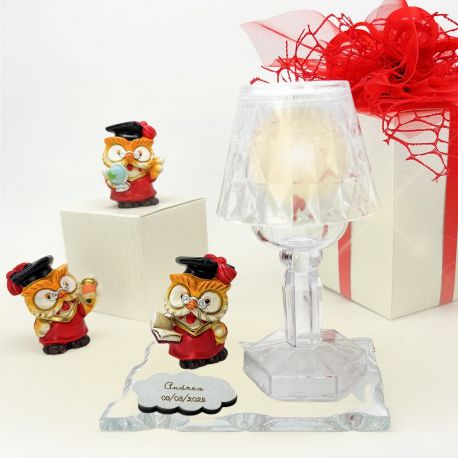 GUFETTO LAUREATO CON LUME IN PLEXIGLASS BOMBONIERE LAUREA ORIGINALI