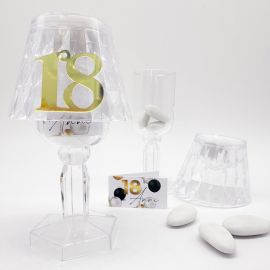 LUMETTO LED CON NUMERO 18 IN PLEXIGLASS PER DICIOTTESIMO COMPLEANNO