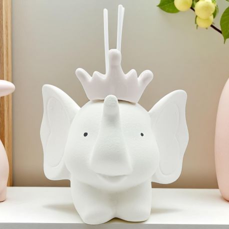DIFFUSORE ESSSENZA ELEFANTE PRINCIPESSA CON CORONA ROSA