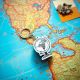 PORTACHIAVI MAPPAMONDO BOMBONIERE TEMA VIAGGIO ORIGINALI ED ECONOMICHE