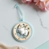 APPENDINO ORSETTO CELESTE CON LUNA ACCESSORI CONFETTATE NASCITA MASCHIETTO