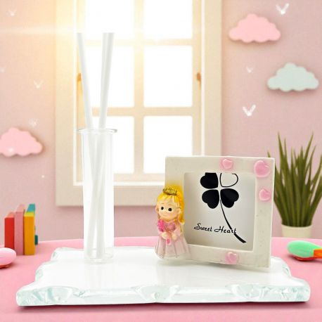 DIFFUSORE ESSENZA CON CORNICE PRINCIPESSA BOMBONIERA PERSONALIZZABILE EVENTO