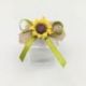 SCATOLINA PORTACONFETTI CON NASTRO JUTA E VERDE CON GIRASOLE