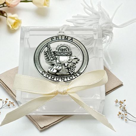 SCATOLINA PER CONFETTI CON SIMBOLI SACRI PRIMA COMUNIONE ORGINALE