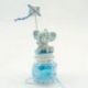 PORTACONFETTI ELEFANTINO CELESTE IN VETRO CON TAPPO IN SUGHERO