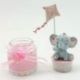 PORTACONFETTI ELEFANTINO ROSA IN VETRO CON TAPPO IN SUGHERO
