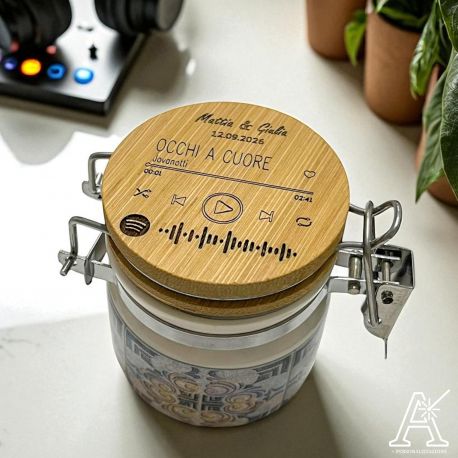 BARATTOLINO PORTA SPEZIE PERSONALIZZATO CON CODICE SPOTIFY