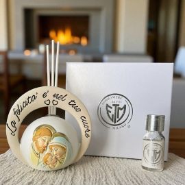 SFERA IN RESINA SACRA FAMIGLIA DIFFUSORE DI AROMI BOMBONIERE