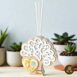 PROFUMATORI D'AMBIENTE ALBERO DELLA VITA IN LEGNO E SACRA FAMIGLIA BOMBONIERE SACRE