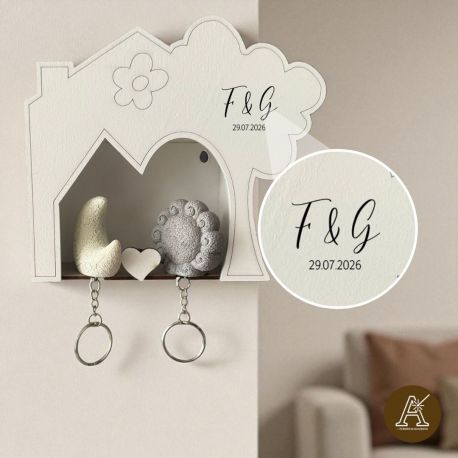 PORTACHIAVE SOLE E LUNA CON APPENDICHIAVI A MURO NOVITA' NOZZE 