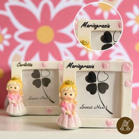 MINI PORTAFOTO CON DOLCE PRINCIPESSA, BOMBONIERE NASCITA BIMBA