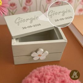 SCATOLINA PORTACONFETTI MARGHERITA BIANCA - BATTESIMO COMPLEANNO COMUNIONE PERSONALIZZABILE