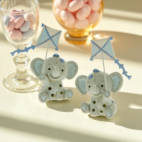 ELEFANTINO LED LUCE NOTTURNA CON AQUILONE BOMBONIERE BATTESIMO TEMA DUMBO