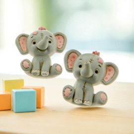 MAGNETI ELEFANTINO TIPO PELUCHE CON DETTAGLI ROSA CONFETTATE NASCITA ECONOMICHE