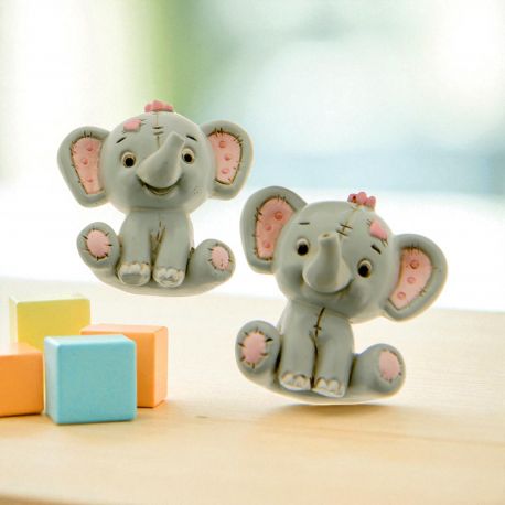 MAGNETI ELEFANTINO TIPO PELUCHE CON DETTAGLI ROSA CONFETTATE NASCITA ECONOMICHE