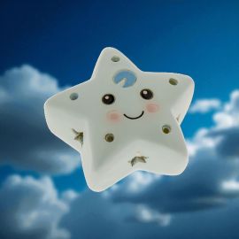 STELLA SORRIDENTE IN RESINA LUCETTA LED BOMBONIERE NASCITA BIMBO ORIGINALI